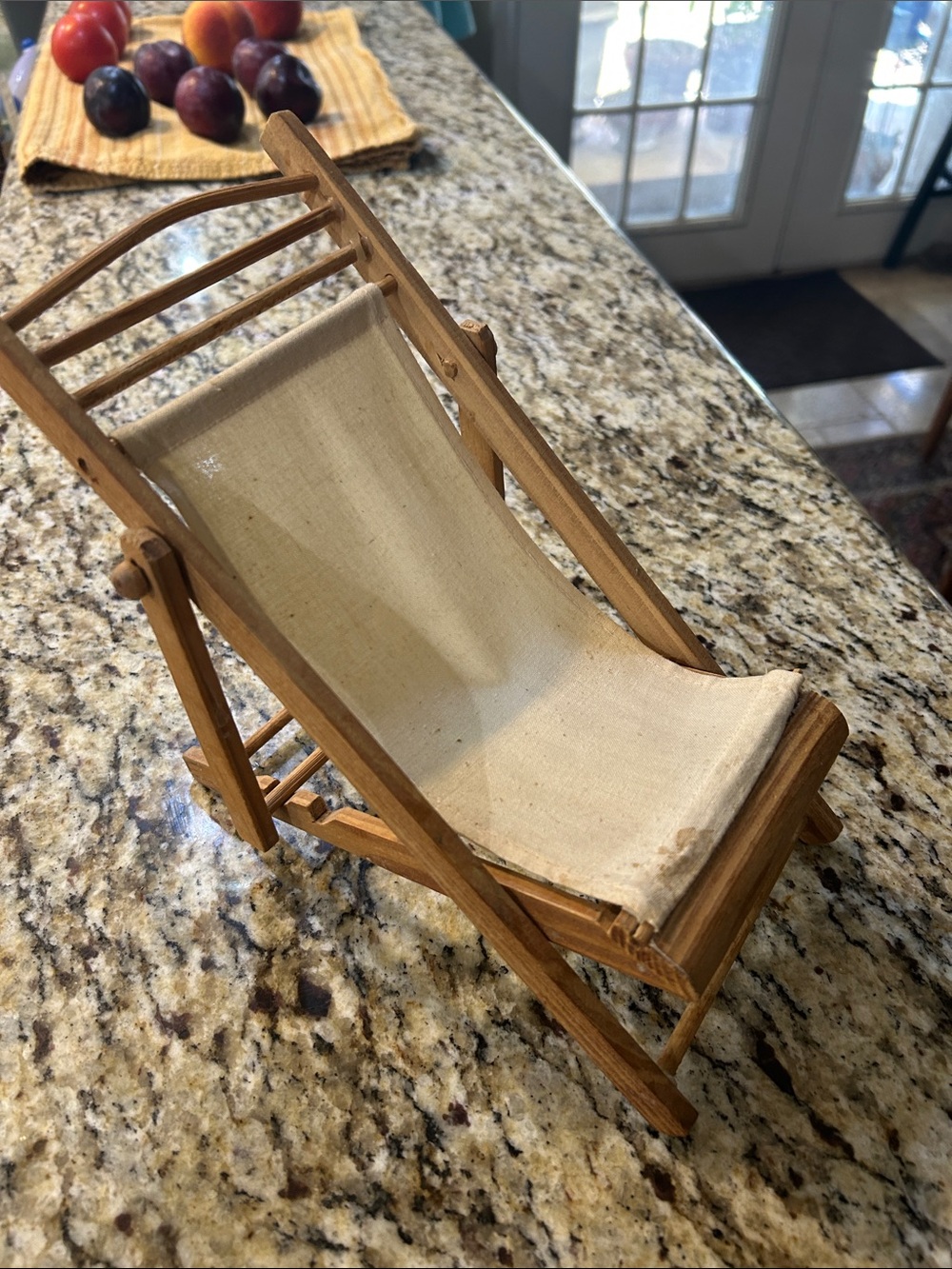 Hand Crafted Neutral Canvas Mini Deck Chair